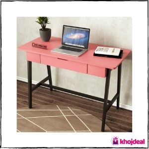 Decornation Engineered Wood Study Table (Pink)