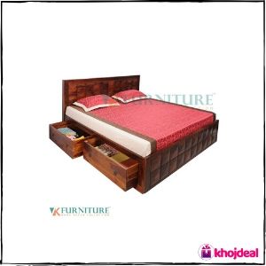 VK Furniture Bed Frame : Sheesham Wood, Queen Size